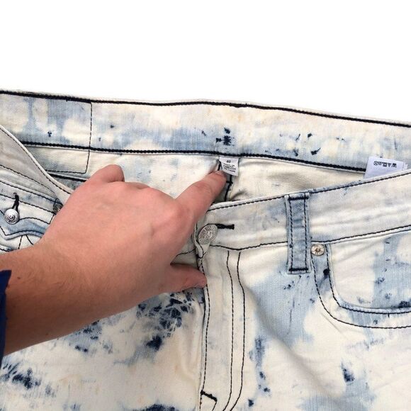 RARE True Religion Jeans Size 40 STRAIGHT Blue - Picture 10 of 12